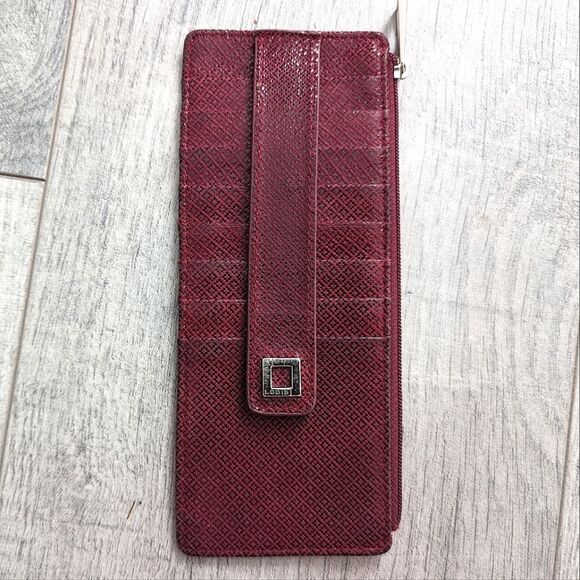 Lodis Julia Long Leather Cardholder Wallet in Burgundy - Picture 1 of 12